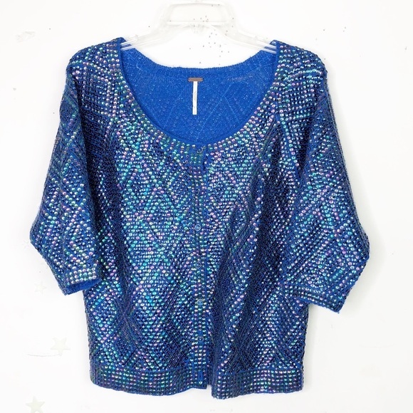 Free people pop star sequined cardigan - Picture 12 of 12